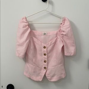 Wilfred Pink Linen Button Up shirt